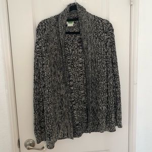Anthropologie by Open long line Cardigan sweater Black Grey S small drape